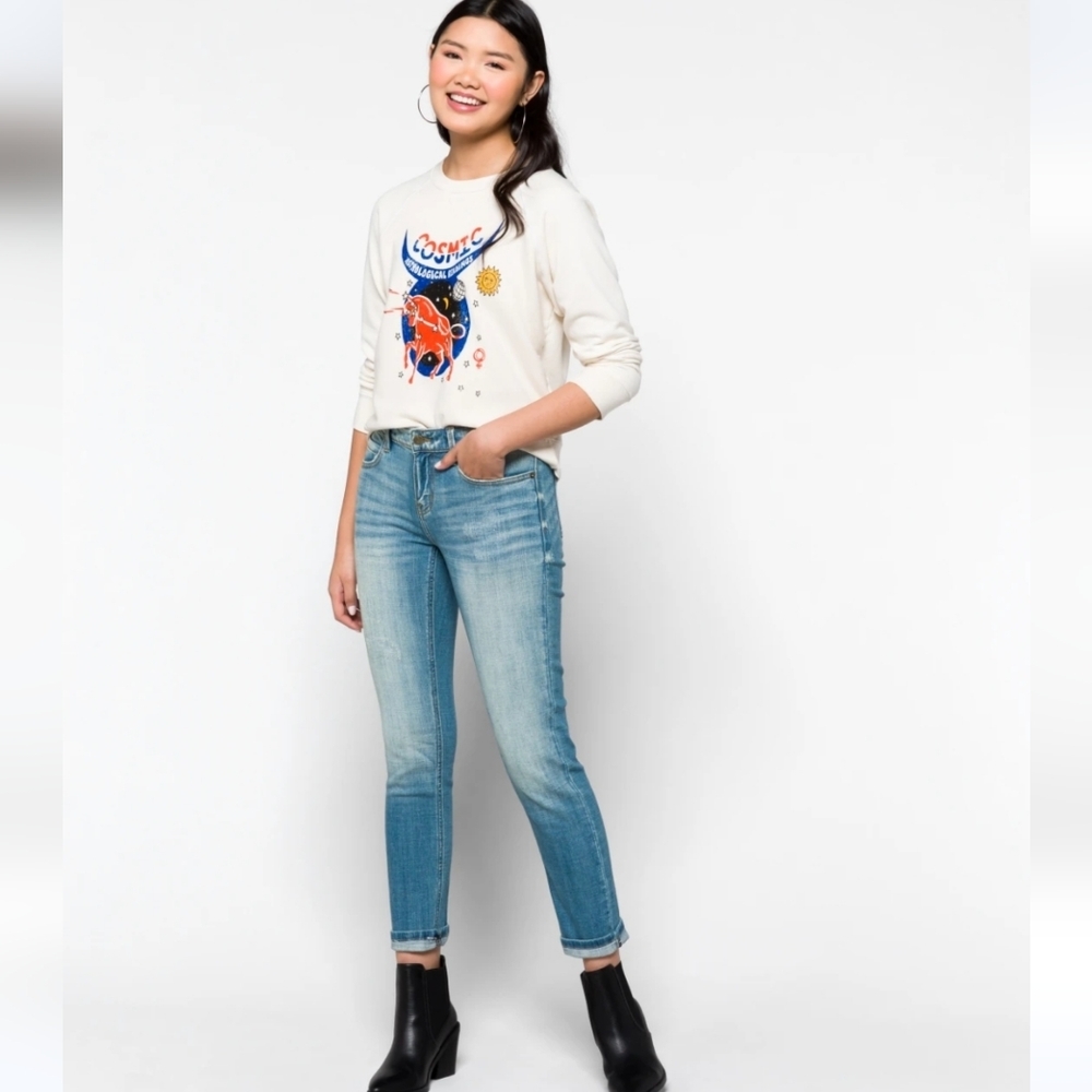 ❤️ COSMIC BLUE LOVE ADRIENNE SLIM BOYFRIEND JEANS, 4 (27)